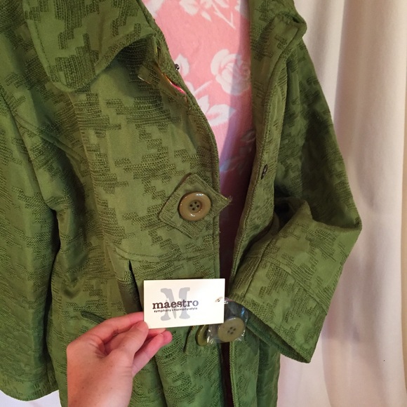 Green Baby-Doll Peacoat - Picture 7 of 8