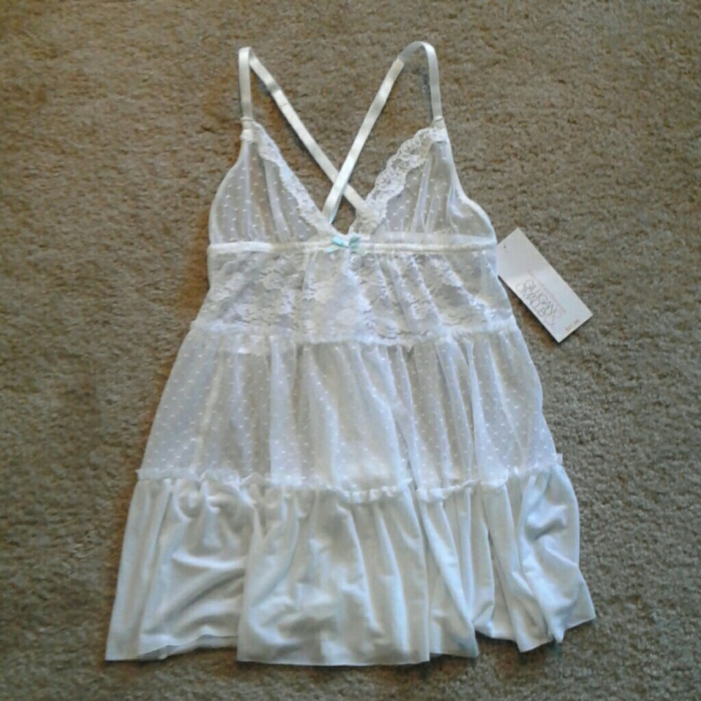 Sexy Feminine NWT White Lace Baby Doll Lingerie