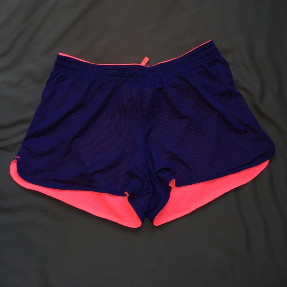 Pink/Navy Blue Flippable Workout Shorts