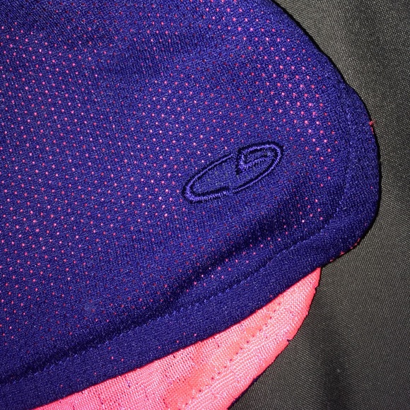 Pink/Navy Blue Flippable Workout Shorts - Picture 2 of 4