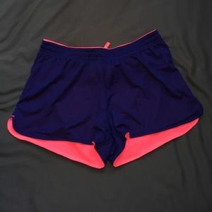 Pink/Navy Blue Flippable Workout Shorts