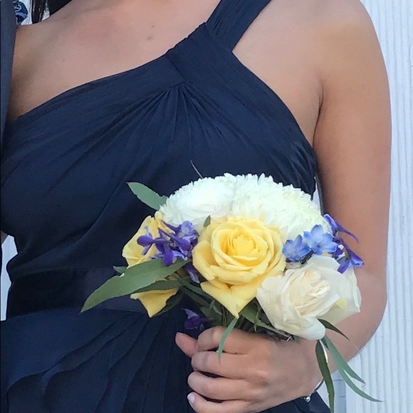 Adrianna Papell One-Shoulder Tiered Chiffon Gown - Picture 4 of 5