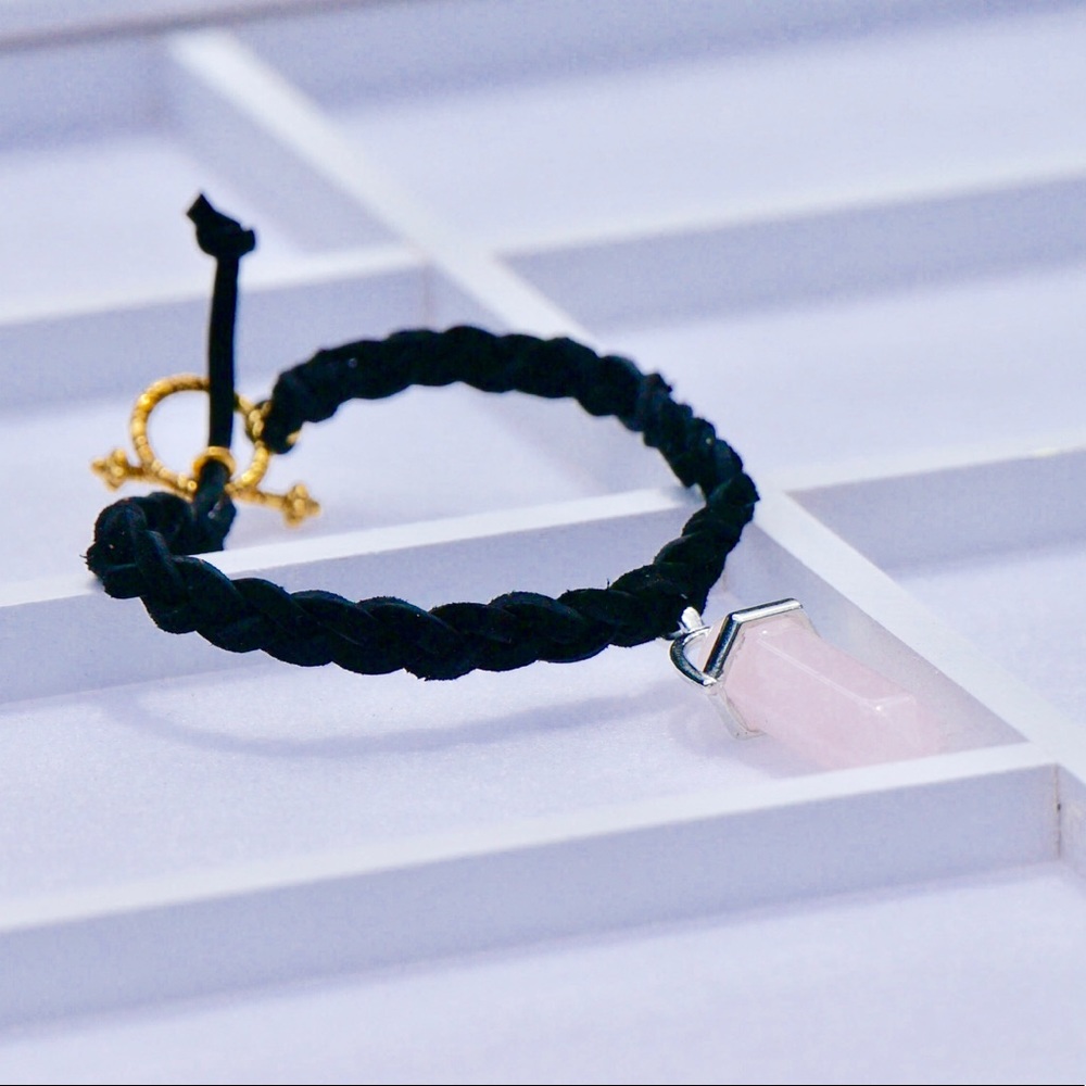 Rose Quartz Crystal Bracelet - Picture 2 of 2