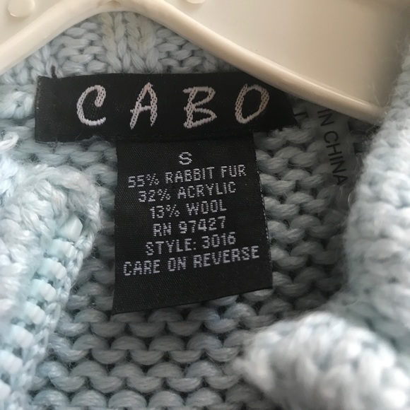 CABO GORGEOUS SOFT LIGHT BLUE RABBIT WOOL ZIP VEST - Picture 4 of 4