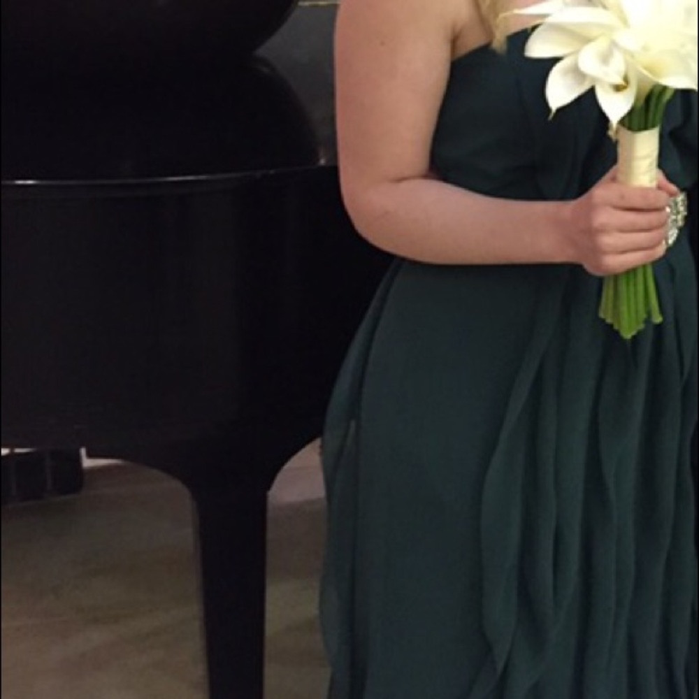 Vera Wang Bridesmaid Dress in Forest Green