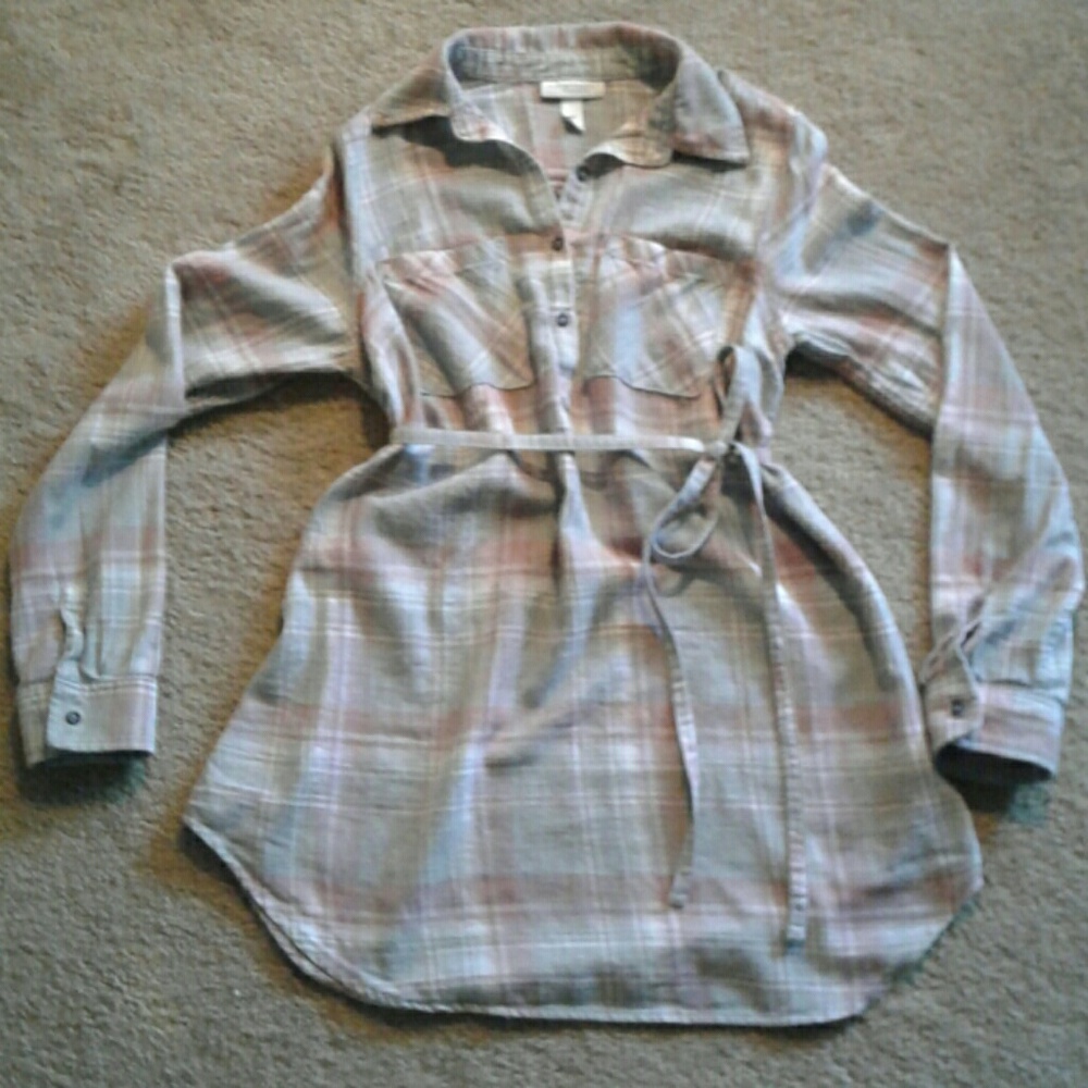 Grey + Pink Maternity Flannel