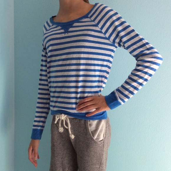 Blue & white striped long sleeve T - Picture 1 of 2