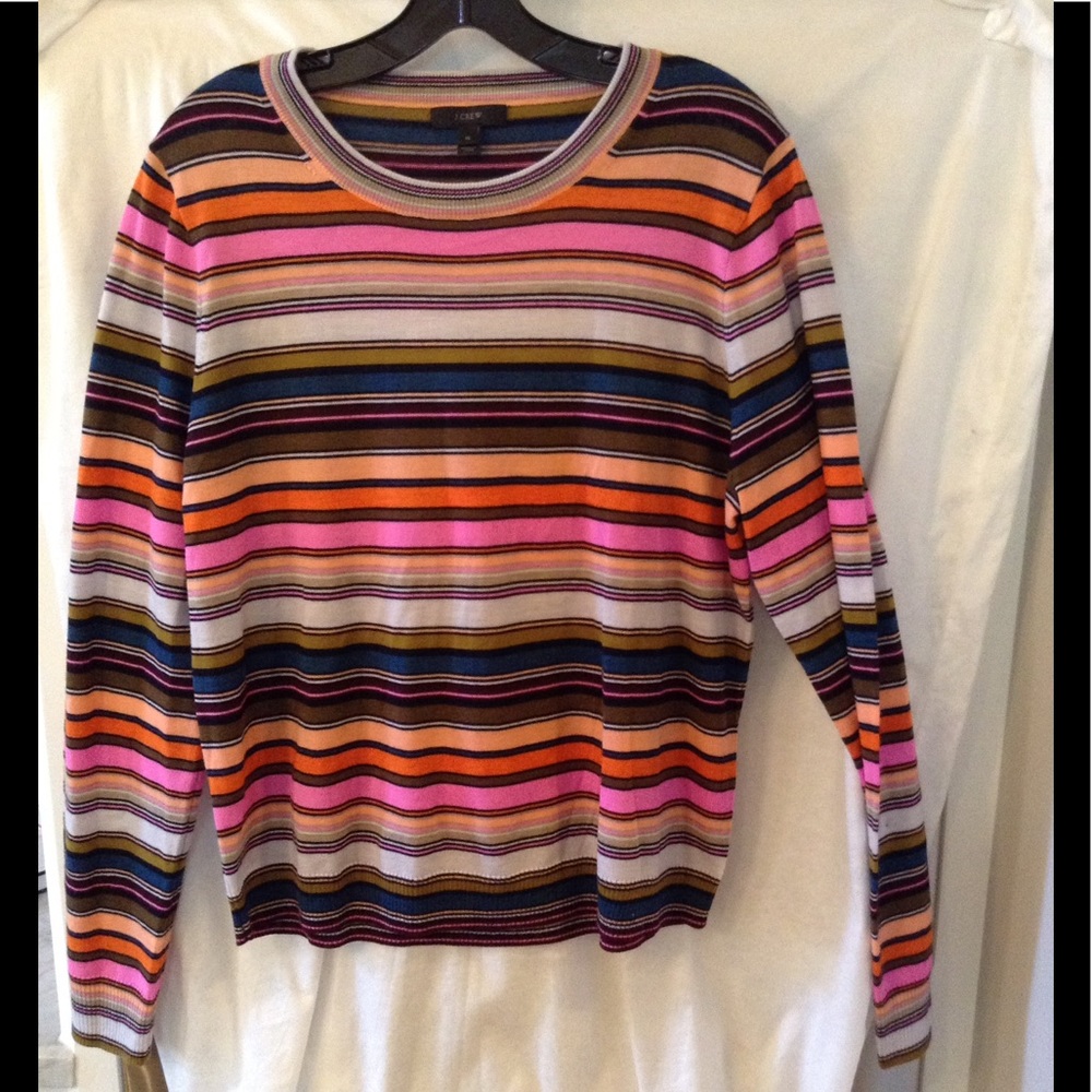 Multi colored striped J. Crew pullover sweater