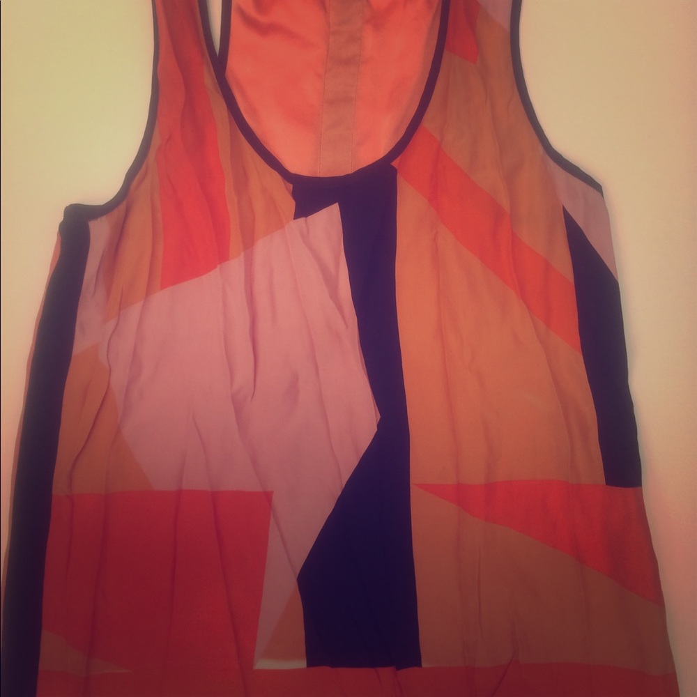 Parker colorblock silk blouse size small