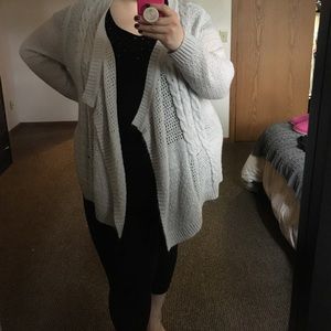 Grey Open Cardigan