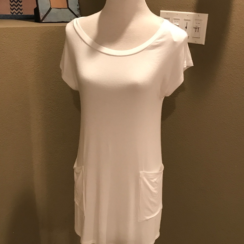 Women's White Swing/T-Shirt Dress Sz S