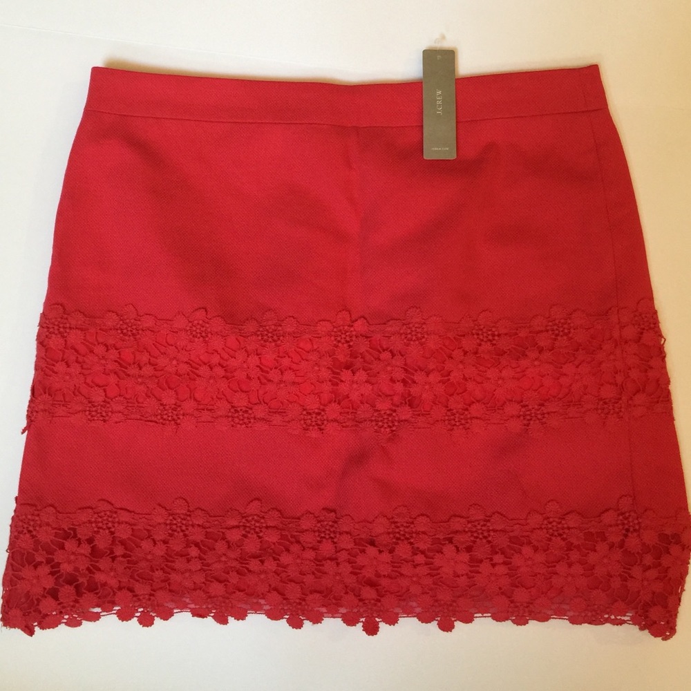 J. CREW Deep Pink Lace Skirt (Retail $98!)