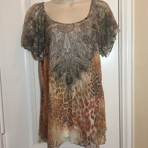 Short sleeve lace top