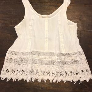 Off white lace crop top