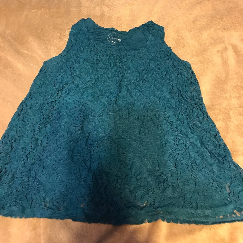 Blue lace top