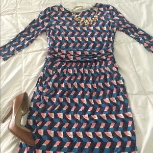 Boden Geometric Print 3/4 Dress