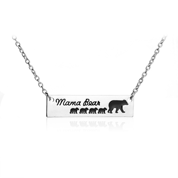 Jewelry Mama Bear Necklace Silver Bar Poshmark