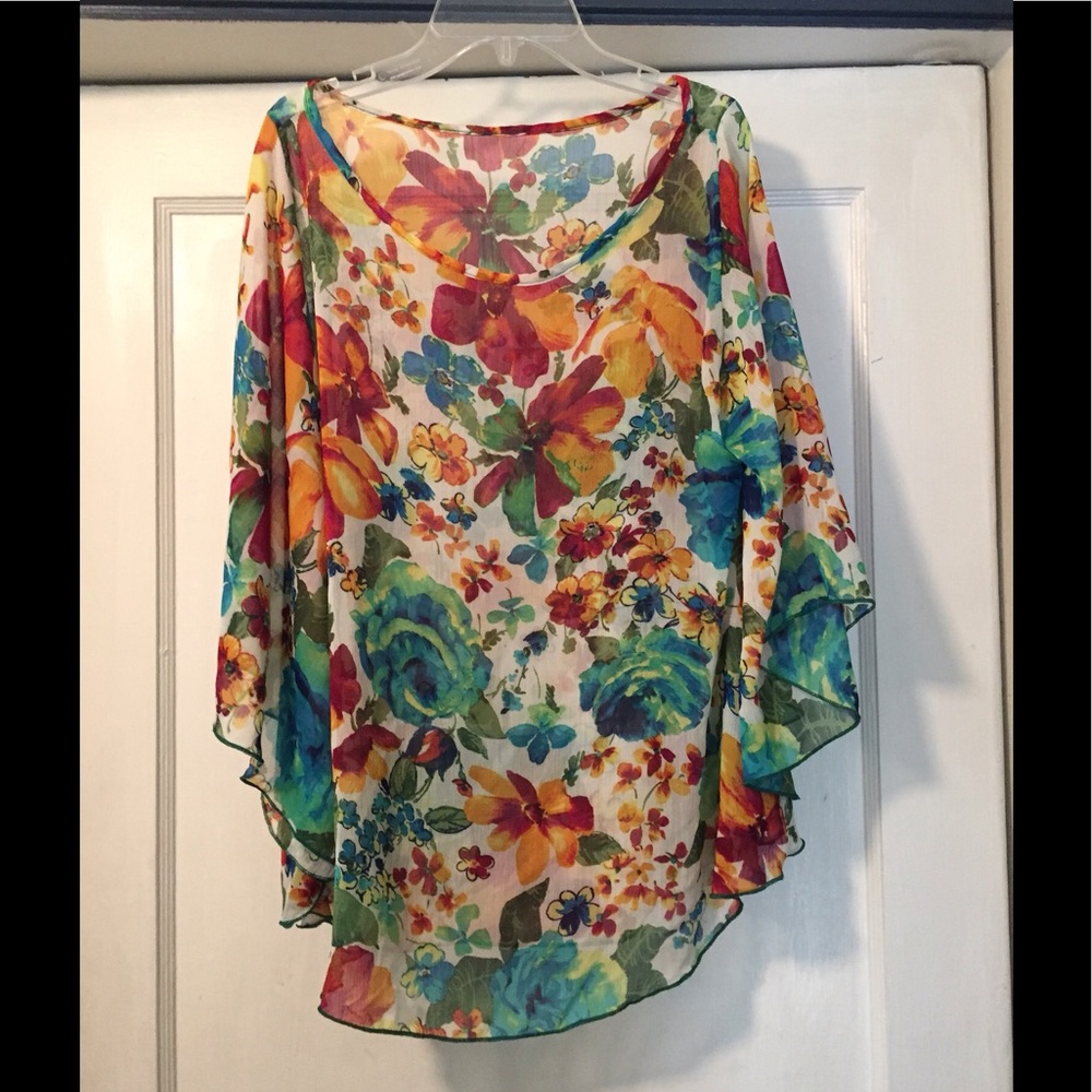 Multicolored nylon top