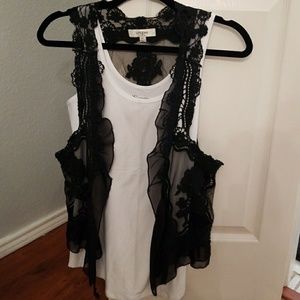 Black lace vest