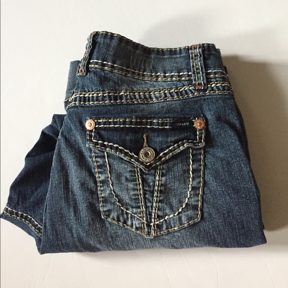 Angels Jeans Denim - Angels Jeans Mid Rise Distressed Stretch Capris