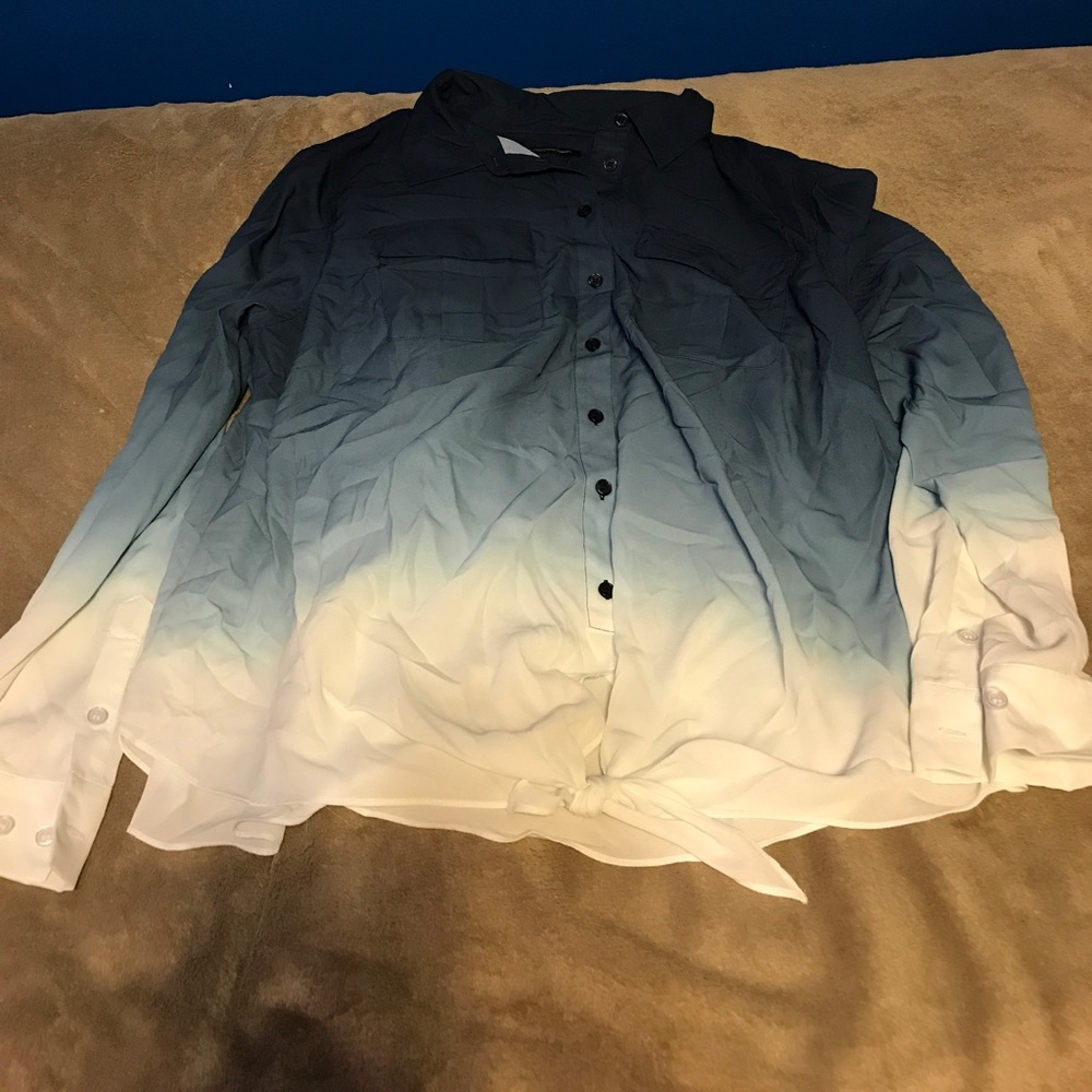 Long sleeve ombré shirt
