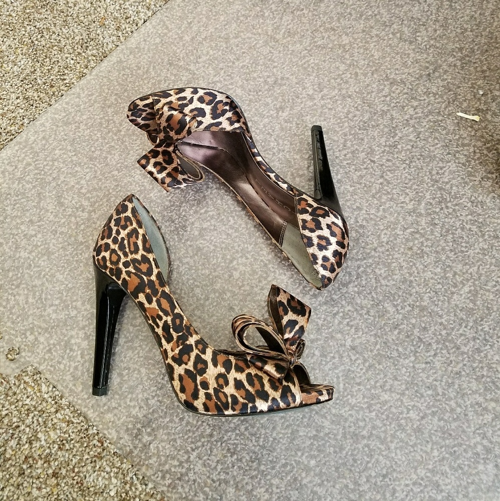 Satin leopard heels by Michael for Michael Kors