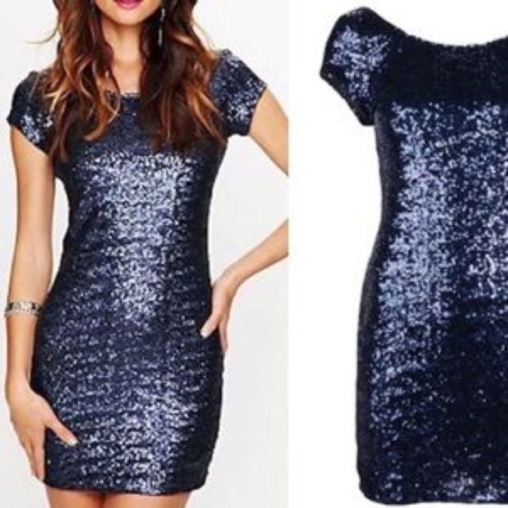 Backstage Midnight Blue Fever Sequin Dress