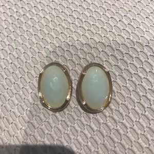 Gold and acqua earrings