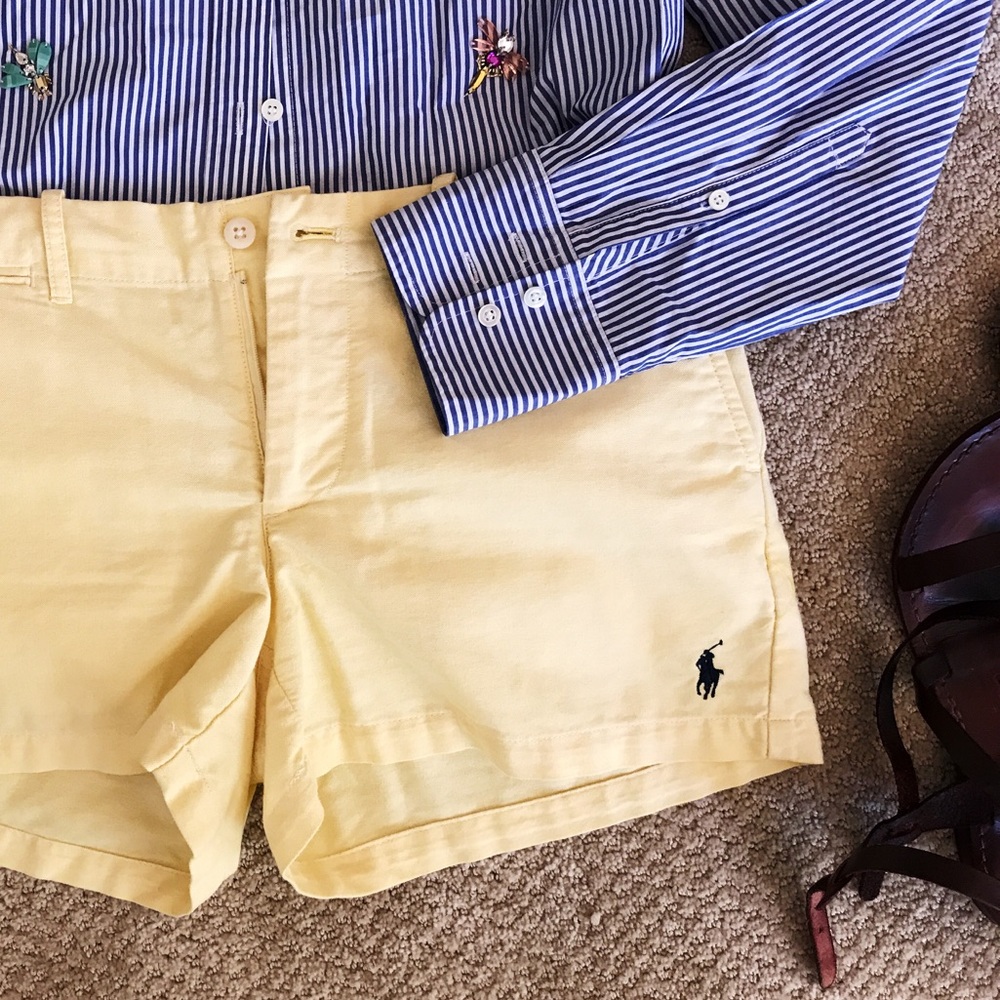 RALPH LAUREN YELLOW COTTON SHORTS