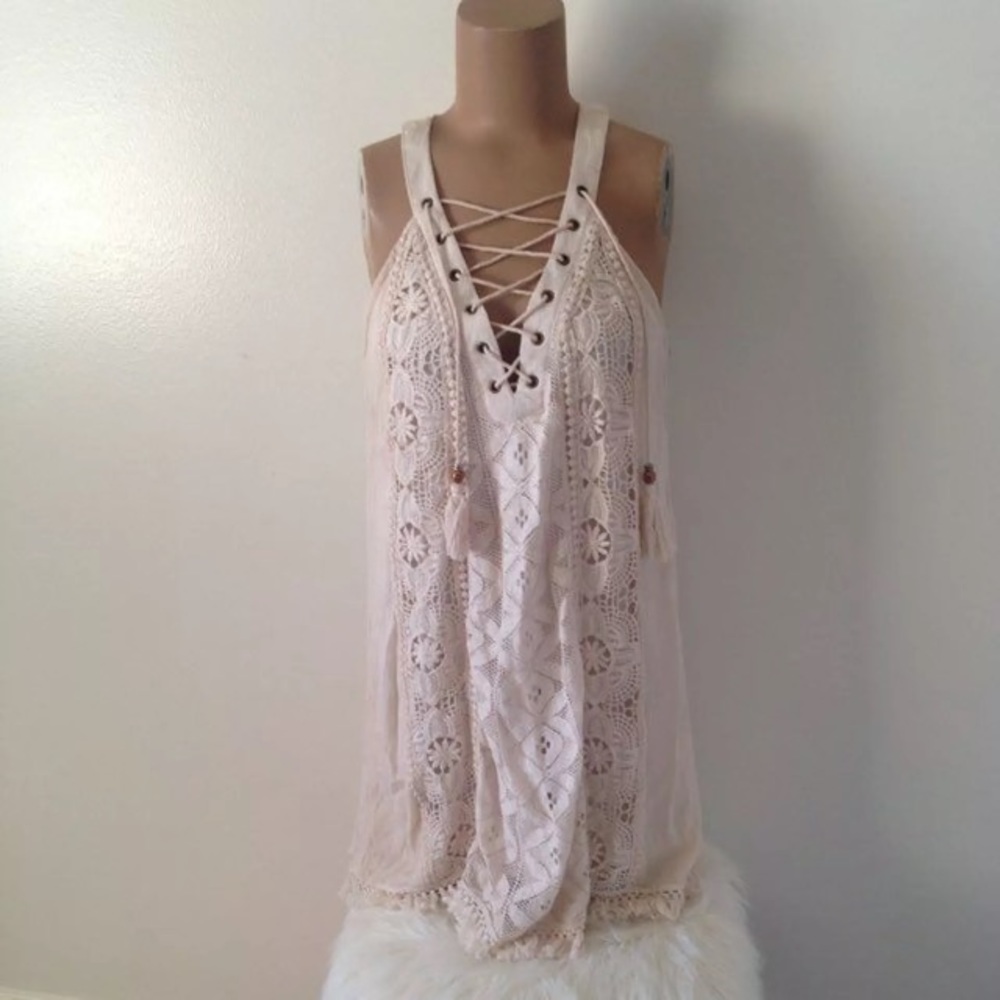 Boho Lace Up Dress