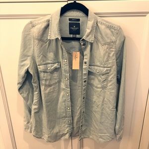 American Eagle Slim Fit Denim Shirt