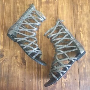 Zip up gladiator sandals