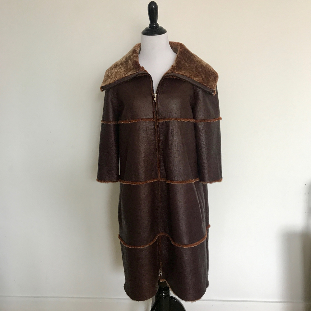 Moschino Shearling Leather Jacket Size  40