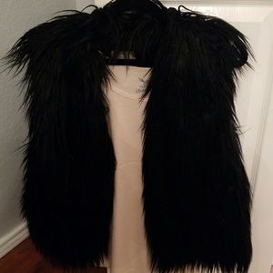 Black fur vest