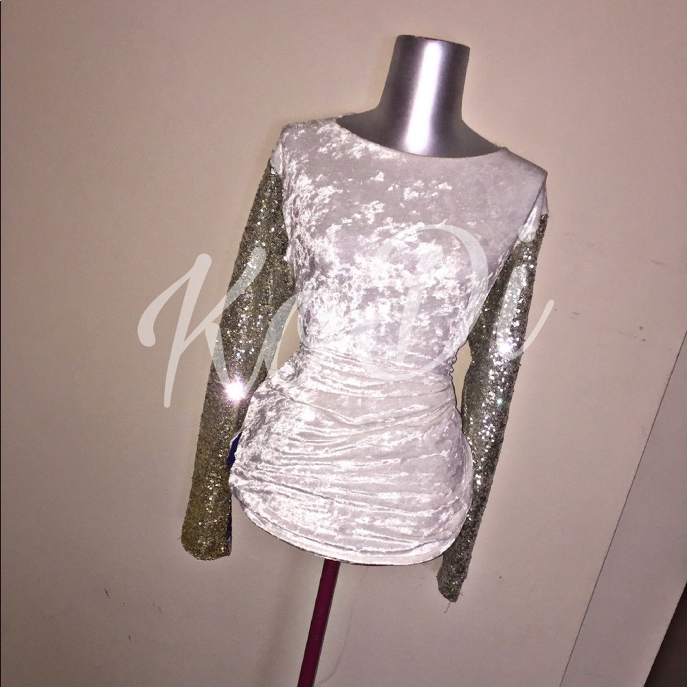 SEQUIN VELVET SWEATSHIRT ( OFF THE RUNWAY $