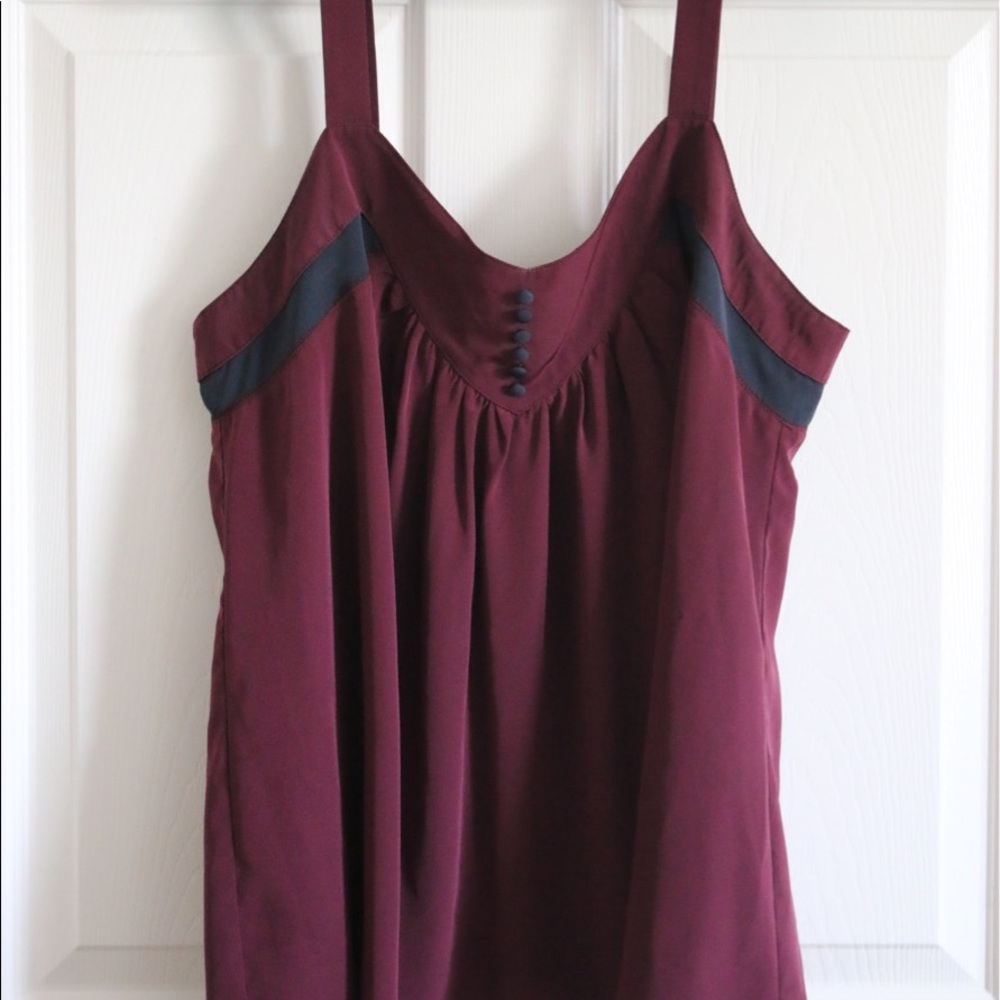 Maroon sleeveless blouse