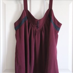 Maroon sleeveless blouse