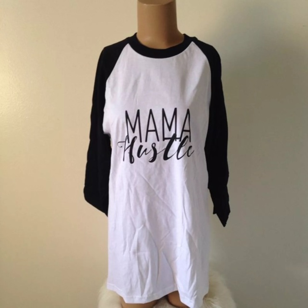 "Mama Hustle" Baseball tee NWT