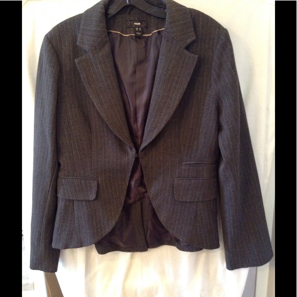Grey pinstripe H&M blazer