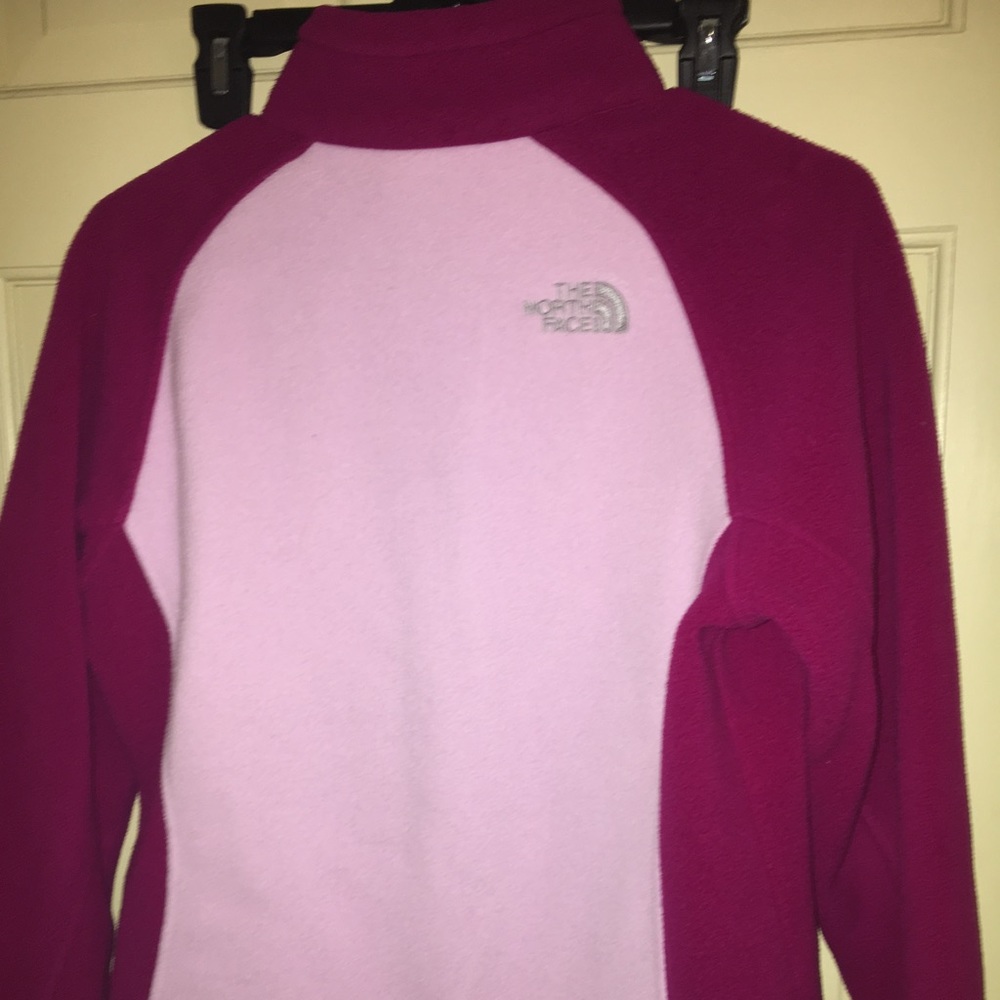 The north face fleece maroon and pink szM