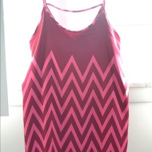 Maroon and Pink Chevron Shift Dress