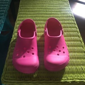Pink crocs worn one time