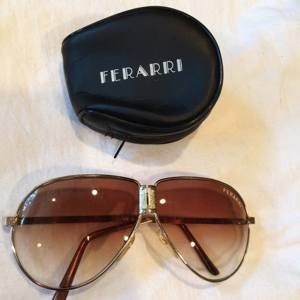 Ferrari Folding Foldable Aviator Sunglasses & Case