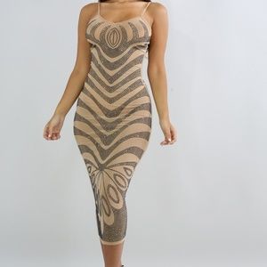 Rhinestone Waves Body-Con Dress