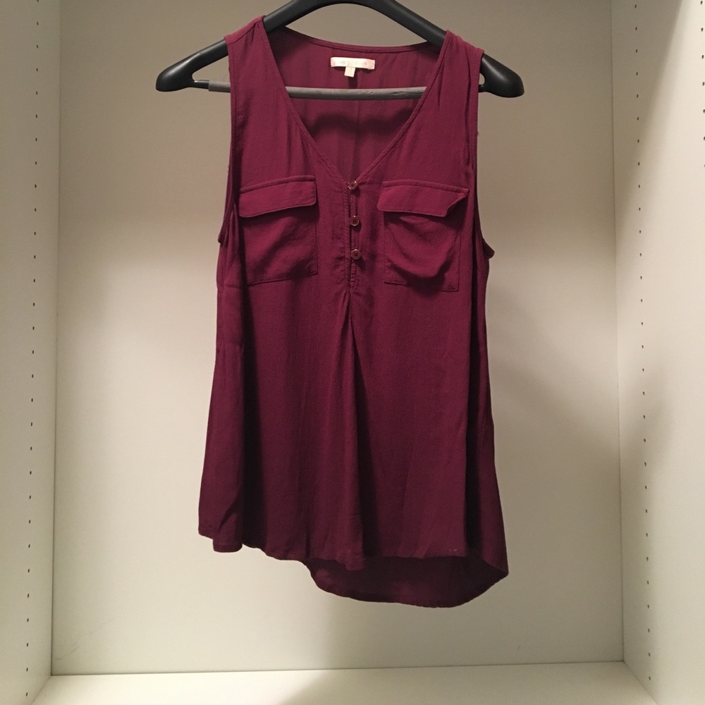 Maroon Under Skies Blouse/Tank