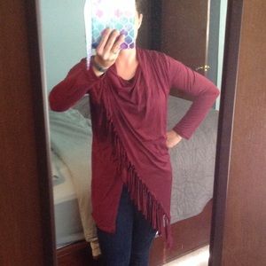 Maroon Cowl-Neck Blouse