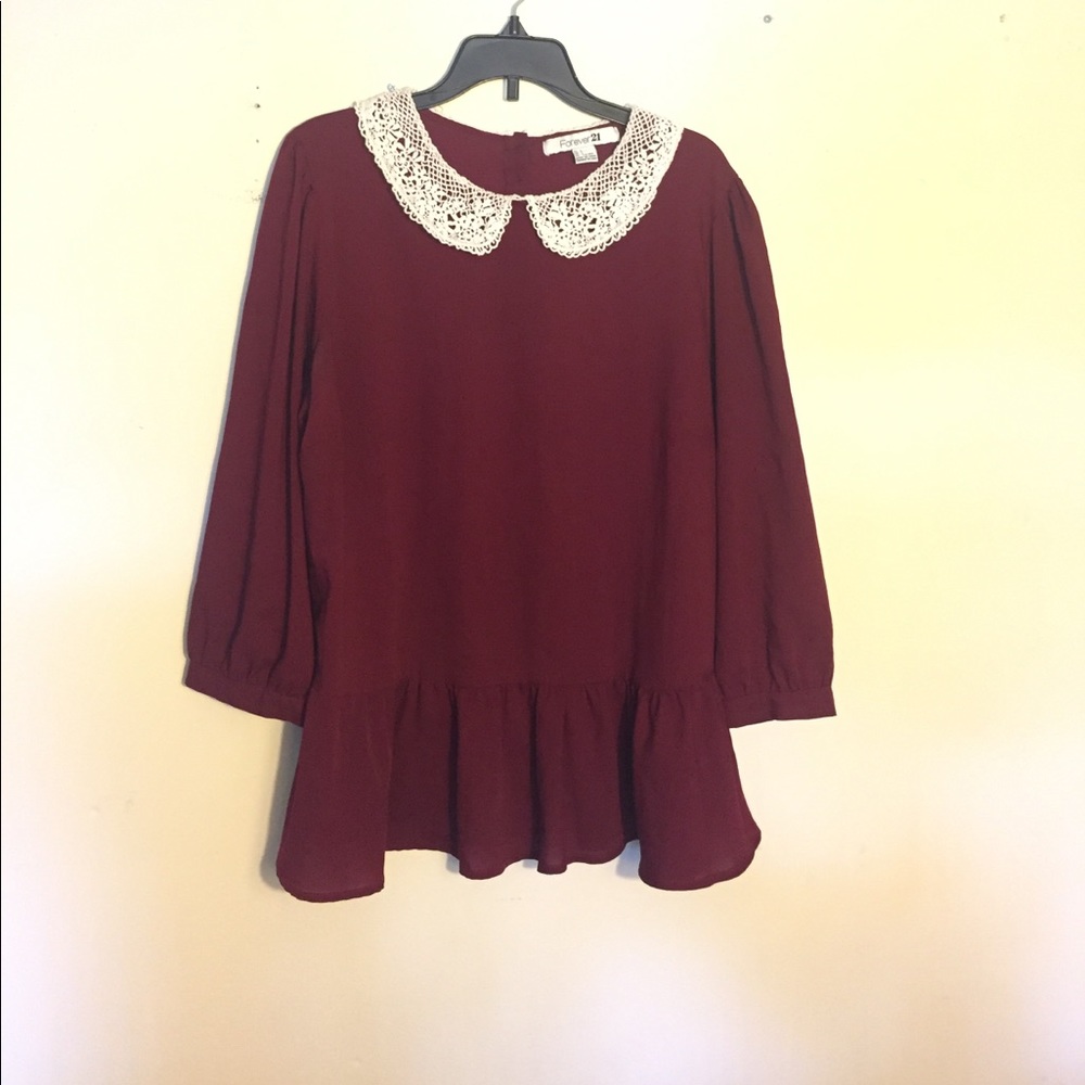 3/4 sleeve peplum blouse