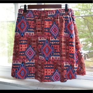 Multicolored Patterned Skirt