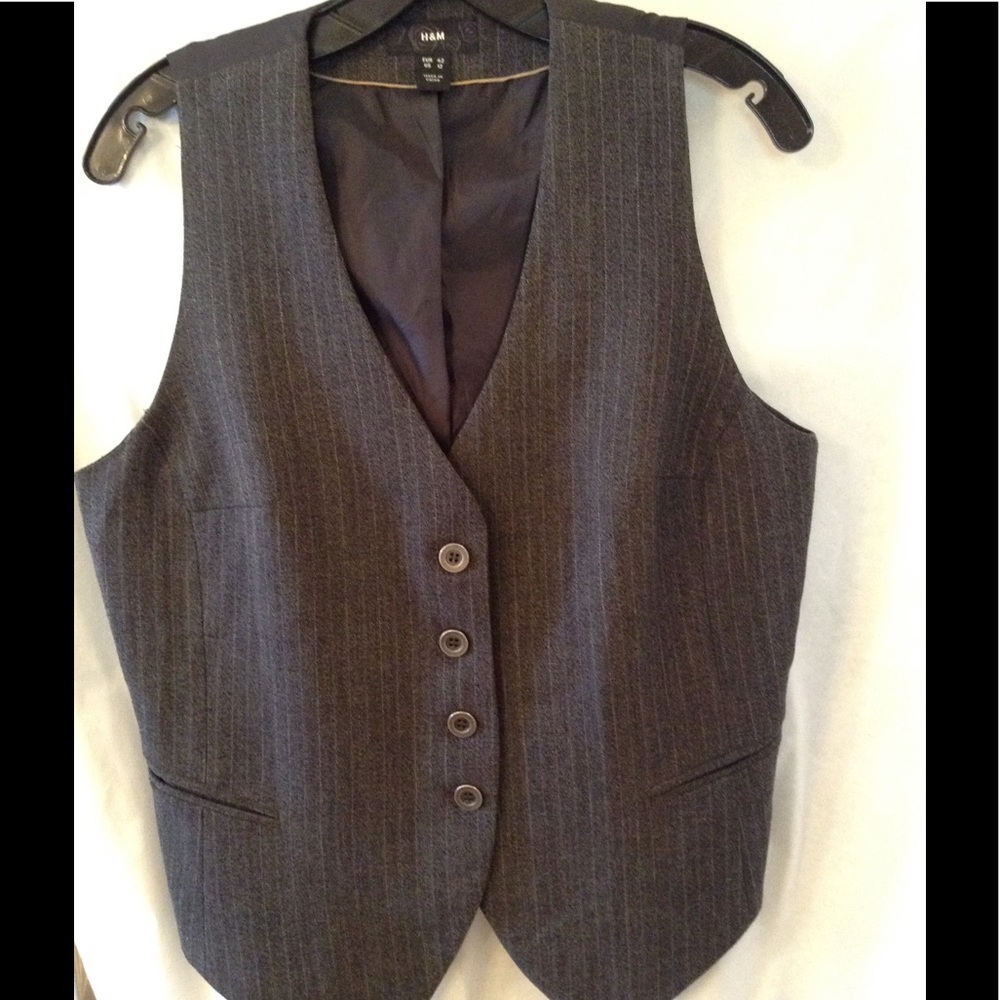 Grey pinstripe H&M vest size 12