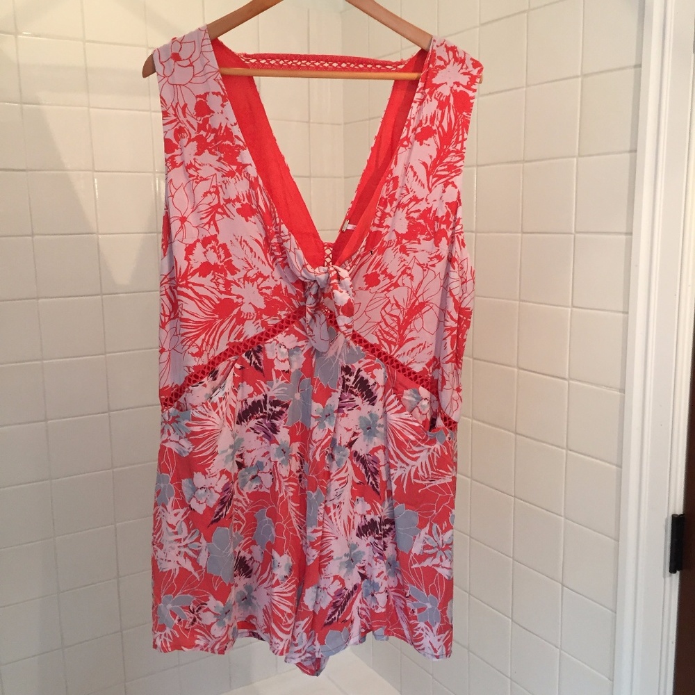 Free People Pink Floral Romper